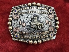 X~Treme Bronc Rider☆1990☆RODEO CHAMPION TROPHY BUCKLE☆Reno Nevada☆Rare☆W10 picture