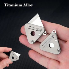 Mini Titanium Alloy Folding Knife Cutter EDC Outdoor Camping Tool Keychain picture