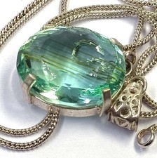 55 Ct Natural Blue Aquamarine Oval Shape 925 Silver Pendant IGL Gemstone 6JHL picture