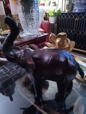 Vintage BROWN LEATHER Wrapped / Glass Eyes ELEPHANT 13