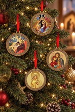 Religious Christmas Ornaments Nativity Holy Family Virgin Mary Set of 4 picture