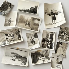 Vintage B&W Snapshot Photograph Collection Lot of 13 Beautiful Young Women picture