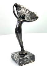 Vintage Mid Century Art Deco Bronzed Spelter Figurine J.B. Hirsch Nude Woman picture