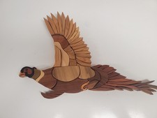 Vintage Handcrafted Wooden Pheasant, Wall Hangings Folk Art Rustic Hunting Cabin picture