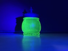 Rare, Vintage EAPG Boston Sandwich Uranium Christmas Salt Shaker Dana K. Alden picture
