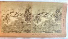 Antique Stereoscope View Finder Photo Battle of Manila - Naval Ships - 1898 picture