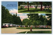 c1950's Devi Dells Court Baraboo Wisconsin WI Dual View Vintage Postcard picture