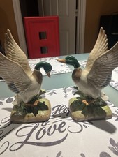 Pair Of Vintage fits & floyd Book End Mallard Duck -ceramic picture