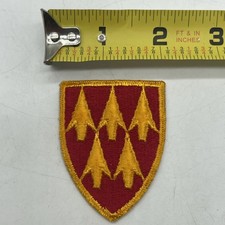 U.S. Military Air And Missile Defense Command Patch Red Gold Insignia picture