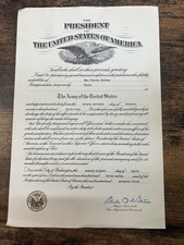 1947 WWII US Army Major Commission Certificate Nat McLean War Department Seal picture