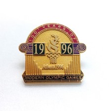 Vintage Atlanta 1996 100 Years of Modern Olympic Games Pin Columns Torch Enamel picture