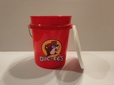Buc-ee’s Red Mini Bucket – Official Buc-ee’s Mini Bucket Souvenir With Lid HTF picture