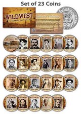 WILD WEST / OLD WEST OUTLAWS Complete Set of 23 U.S. Mint JFK Half Dollar Coins picture