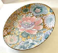 Vintage HFP Macau Toyo Golden Peony Art Plate Garden Flowers Pink Blue Purple picture