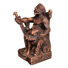 Freyr Statue Wood Finish - Norse God Figure - Viking Home Altar Decor picture