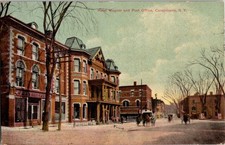 1909 Hotel Wagner & Post Office Canajoharie NY Postcard Neptunochrome picture