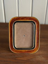 Bucklers Inc NY 5th Ave Heavy MCM Tortoiseshell Enamel Frame Burl Wood Vintage picture