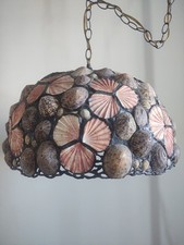 🐚Vintage RARE Signed Richard Hoosin Art Nouvea Lg. Seashell Swag Light Fixture  picture
