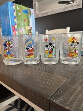 2000 McDonalds Walt Disney World Y2K Mickey Mouse Square Glasses Set of 4 picture