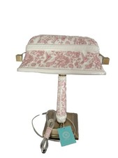 Martha Stewart White & Pink  Porcelain / Brass Desk Lamp : New 16.5 H picture