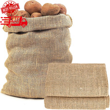 Burlap Plant Grow Bags - 2 Pack Natural Jute Potato Storage Sacks 18.5