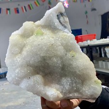 4.11LB  Natural Rare transparent green cubic fluorite crystal sample/China picture