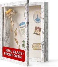 Califortree 8x10 Shadow Box Frame with Linen Back - Real Glass, Push Pins Includ picture