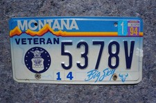 1994 Montana AIR FORCE VETERAN License Plate picture