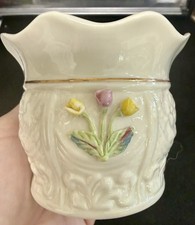 Vintage Belleek Irish SERENITY Tulip Votive Candleholder Mint picture