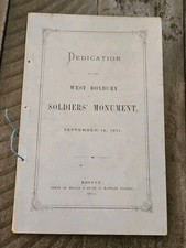 1871 WEST ROXBURY MASSACHUSETTS Soldiers MONUMENT DEDICATION AND PHOTO picture