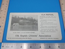 Vintage Elk Rapids, Mich 'Elk Rapids Citizen's Assoc' Advert/Travel Card #Z669 picture