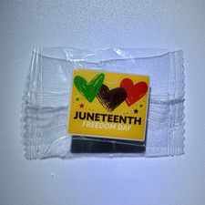 Amazon Smile Juneteenth Freedom Day Hearts Pinback Button Lapel Pin picture