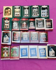 HALLMARK NOSTALGIC HOUSES AND SHOPS SERIES 1984-2005 LOT OF 22 ORNAMENTS picture