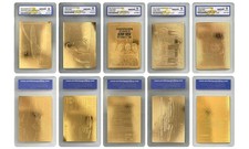 STAR TREK 1995-'97 Genuine 23KT Gold Cards Graded Gem-Mint 10  COMPLETE SET OF 5 picture