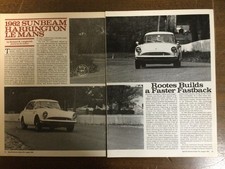 Misc 7684 Article Pictorial Drive Report 1962 Sunbeam Harrington Le Mans 9 page picture