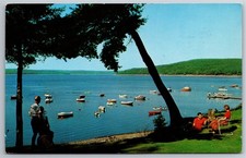 PA, Lake Wallenpaupack, Boats, People, Vintage Postcard picture