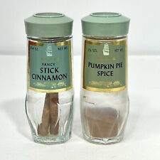 Schilling McCormick Cinnamon Stick Pumpkin Pie Spice Glass Bottle Green Lid Vtg picture