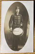 1908 RPPC Silverton Oregon Brass Band Drummer Old Real Photo Postcard Eddyville picture