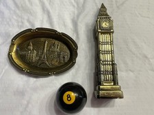 Vintage London Souvenir Lot Big Ben Paperweight Thomas Howard Brass Ashtray picture