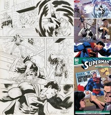 Superman Original Art Page Black Canary Silver Banshee w Atlas / Greek Mythology picture