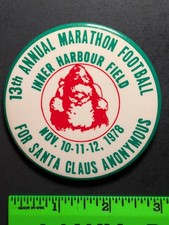 Vintage 1978 Inner Harbour Field Santa Claus Anonymous Pinback Pin picture
