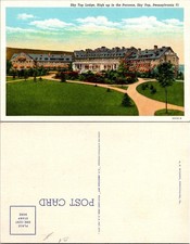 Vintage Curteich Postcard Sky Top Lodge Poconos PA Linen View 3A534-N picture