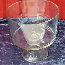 Large Pedestal Bowl Trifle Fruit Dessert Fruit Clear Glass Footed Heavy Compote picture