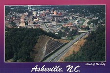Aerial View of Asheville, North Carolina, Land of the Sky, Town Roads - Postcard picture