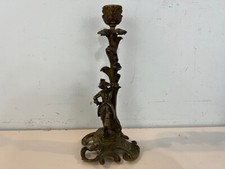 Antique Gilt Metal Figural Candlestick Cavalier Man Decorations picture