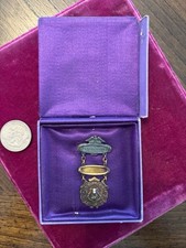 Antique Foresters of America F of A Badge of Honor Medal Pin Stag Boxed picture