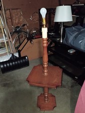 colonial revival floor lamp with attached tavle picture