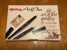 Rotring Art Pen Set (1.1 - 1.5 - 1.9) Tips Caligraphy in Box & Case Germany EUC picture