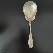 Vintage Rogers Nickel Silver Serving Spoon Ornate Floral Design Casserole picture
