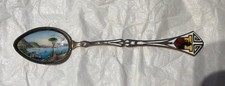 Vintage Italian 800 Silver Guilloche Enamel Napoli Naples Souvenir Spoon 5 1/4” picture